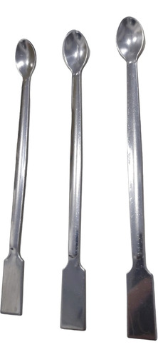 Kit C/ 3 Espátula De Aço Inox Colher 23 Cm Laboratório