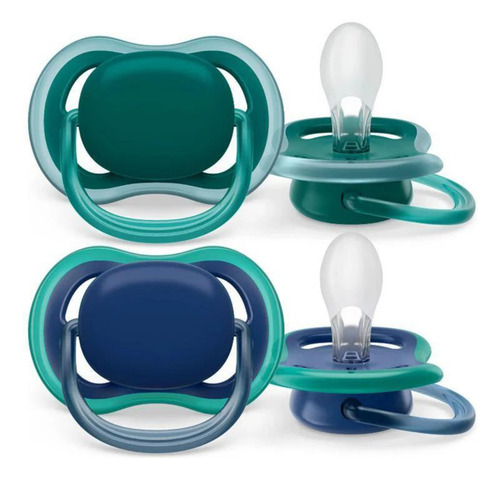 Chupon Philips Avent Ortodontico Bebe Pediatrico 2 Chupones Azul 6-12 Meses