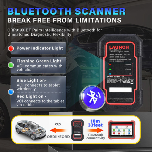 Escáner Automotriz Launch Crp919 Max Bt V5.0 Multimarca Obd2
