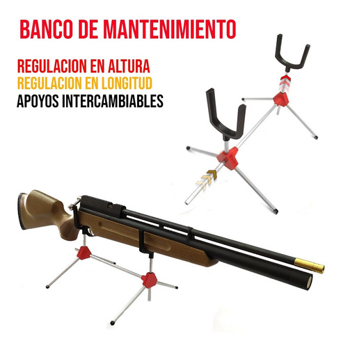 Imagen 2 de 10 de Banco De Tiro Regulable Limpieza Calibración Desarmable Swat