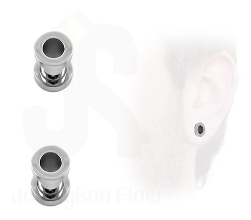 Expansor 2 Túnel Oreja Acero Quirúrgico 8mm Silver