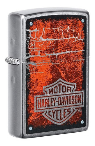 Encendedor Zippo Harley Davidson  Naranja Agrietado 49658