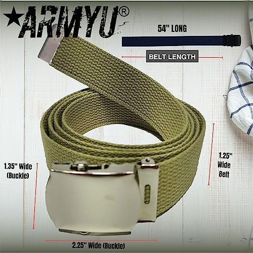 Army Universe 100% Cinturón Militar De Lona De Algodón 54 (c