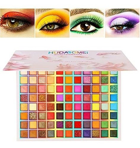 Sombras De Ojos - 99 Colors Eyeshadow Palette, Rainbow Color