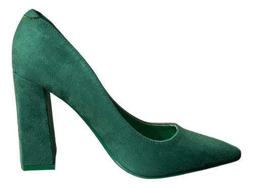 Zapato Stiletto Taco Cuadrado Verde Ac-268