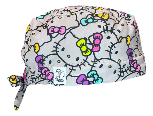 Gorro Médico Quirúrgico Antifluidos Hello Kitty Kitty Gris / Toalla Antisudor Estampado Unitalla