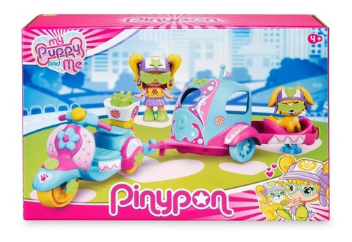 Pinypon Muñeca Con Moto Cachorro Y Remolque- Famosa