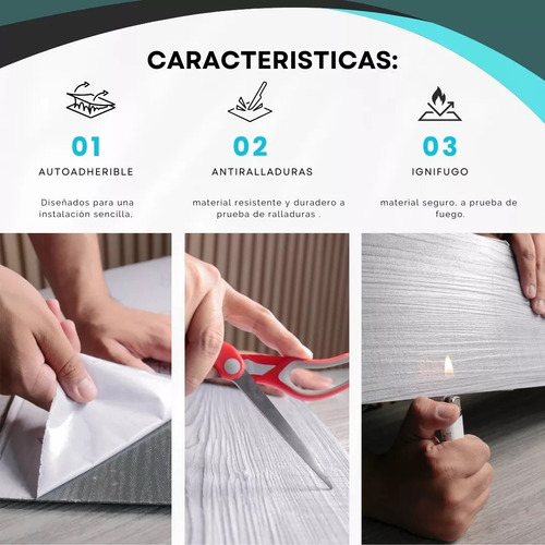 Piso Vinílico Pvc Autoadhesivo 3d 5m2 - Fd828