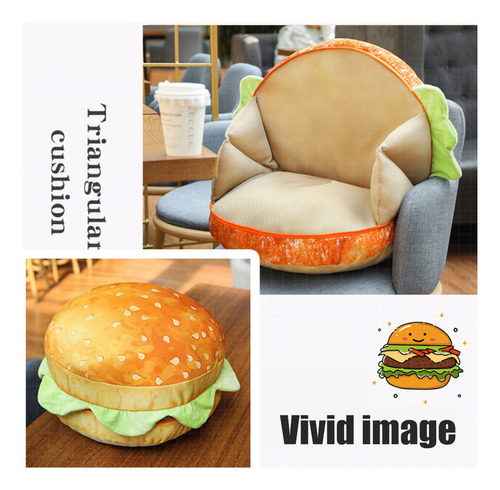 D Almohada Con Forma De Hamburguesa Con Forma De Pan, Linda