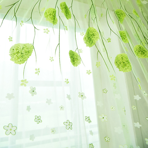& Y Leaves Sheer Curtain Window Voile Drape Valance 1 Pan