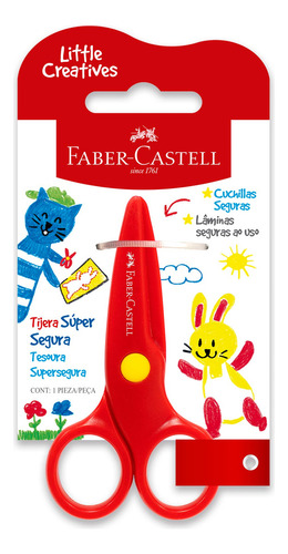 Tesoura super segura Faber-castell Little Creatives