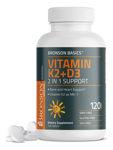 Vitamina K2 (mk7) Con Vitamina D3 120 Tableta Bronson