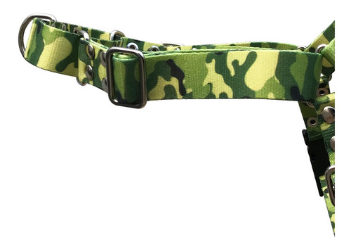 Peitoral Anti Puxão Coleira E Guia 2 Metros Tamanho G Cor Camuflado