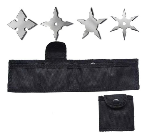 Kit Shuriken Aço Arremesso Kunai Bolsa Ninja Samurai - 4un