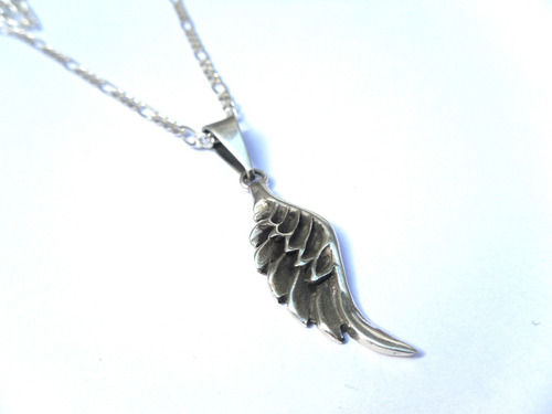 Dije Plata Ley 925, Ala D Ángel Izquierda Con Cadena Taxco