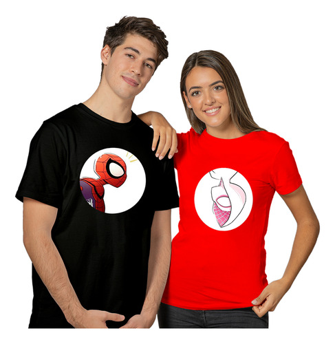 Playera Pareja Duo Diseño De Novios Spidermman