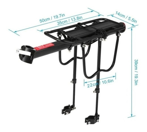Imagen 6 de 7 de Parrilla Soporte Rack Bicicleta Alforja 50kg !!!