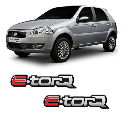 Par De Emblemas Adesivo Fiat E.torq Linha Fiat Resinado