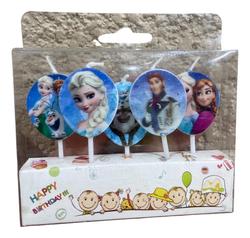 Velas Para Pastel 5 Piezas Pequeñas Película Frozen