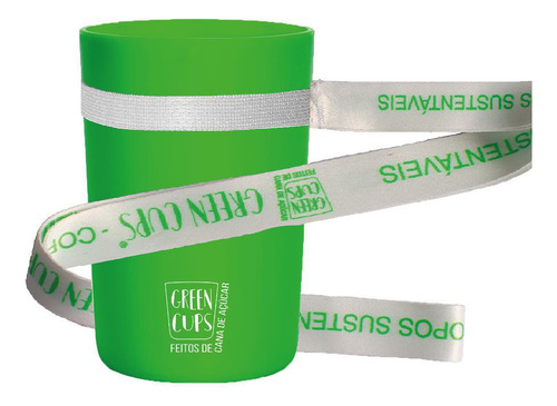 Kit 2 Copos Eco Verde Com Cordão Green Cups 200 Ml