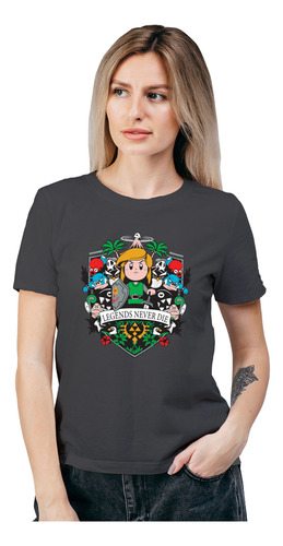 Polera Mujer Zelda Legends Never Die Gamer Algodón Wiwi