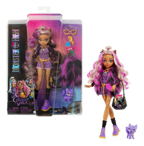 Monster High Clawdeen - Muñeca De Moda Wolf Con Pelo Rayado 