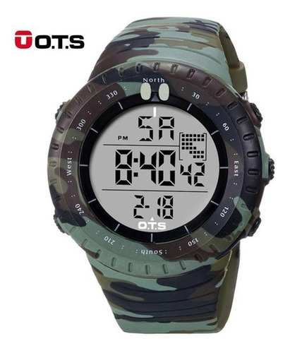 Reloj Hombre Deportivo Ots Camuflado Militar Digital 