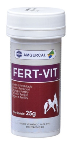 Fert Vit Vitaminas Acasalamento Reprodução Aves Amgercal 25g