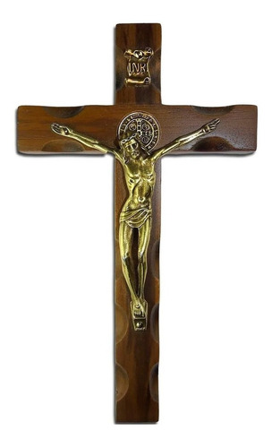 Cruz Mão Com Cristo 17cm Crucifixo Jesus Madeira Mdf