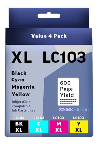 Lc103 101 Tinta Rendimiento Compatible Con Paquete 4 Unidade