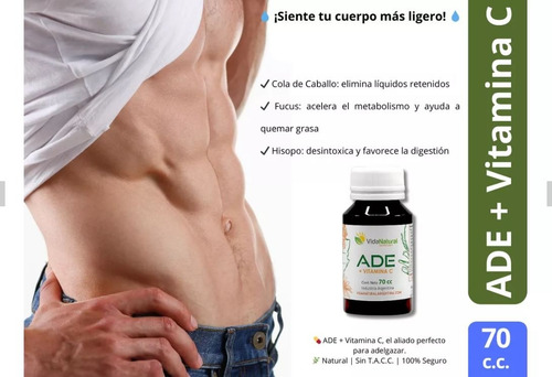 Ade Gotas + Vitamina C (adelgazante) Cola De Caballo/hisopo Natural