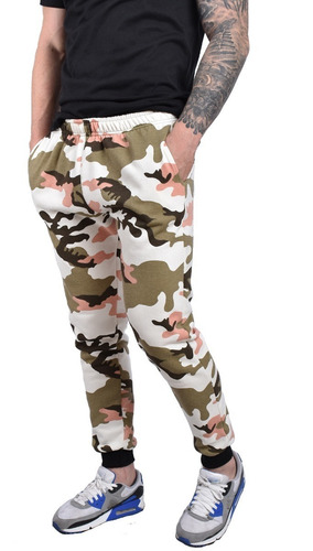 Imagen 4 de 10 de Pantalon Babucha Jogging Camuflado Con Puño Algodon A66
