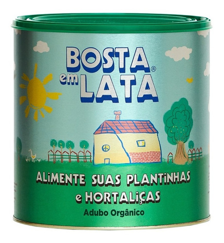 Imagem 1 de 1 de Fertilizante Orgânico Bosta Em Lata Plantas E Horta - 2,3kg