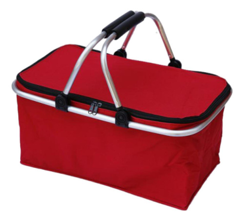 Cesta De Picnic Aislada Cesta De Compras Plegables Rojo