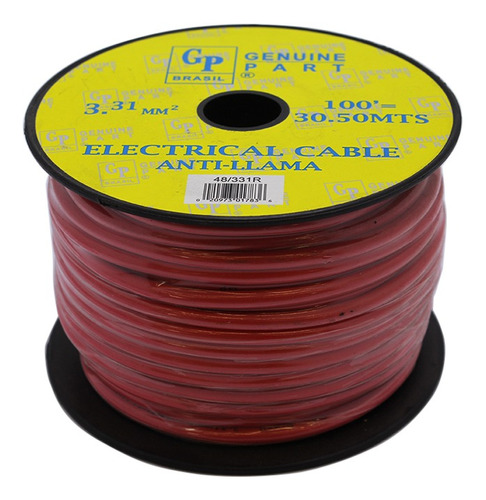 Cable Instalacion 3.31mm Rojo Rollo 30 Metros