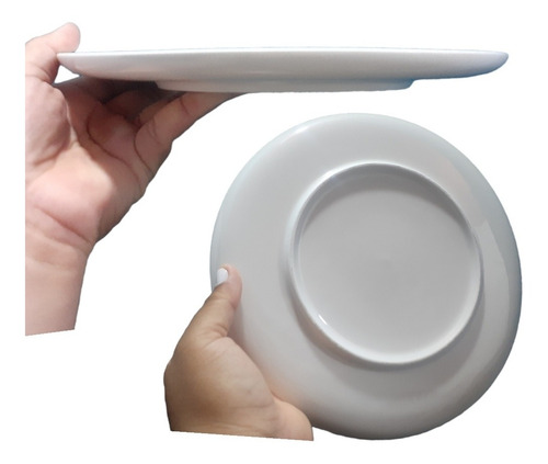 Imagen 3 de 4 de Plato Llano Blanco Ceramica 26cm Comedor Pizzas Restaurante