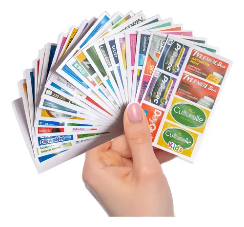 Etiquetas De Bolsillo Para Medicamentos De Farmacia, Contene