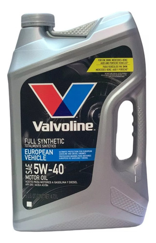 Aceite Valvoline 5w40 Sintetico X 4,73 Litros