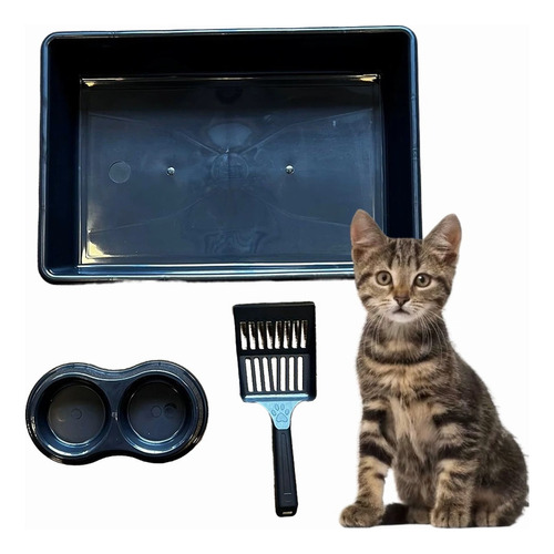 Caixa De Areia Bandeja Gato Kit Higiênico Banheiro Gato Pet 