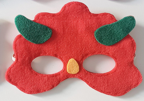 Máscara De Dino Triceratops Para Niños - Moloko Cosas Lindas Rojo Dino Triceratop Rojo