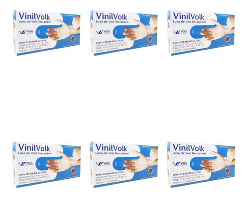 Volk Luvas P/ Procedimento Vinil C/ Amido P C/100 (kit C/06)