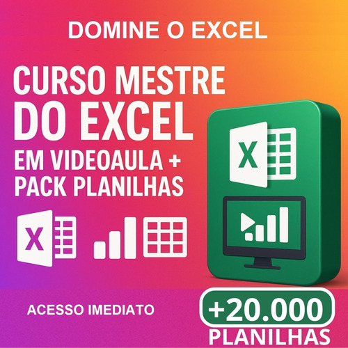 20 Mil Planilhas Editáveis + Curso Mestre Do Excel Grátis