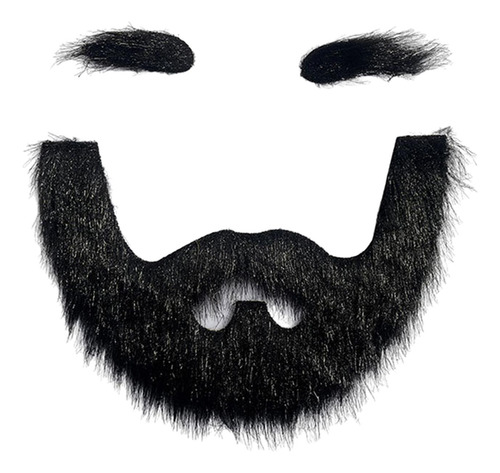 2 Kit De Barba E Sobrancelha Postiça, Acessório De Preto