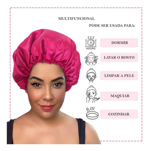 Imagem 2 de 5 de Touca De Cetim Anti Frizz Toque De Seda Mega Promoção