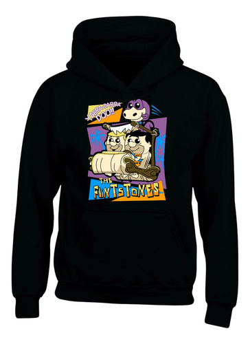 Hoodie Buzo Capota The Flintstones Picapiedra Black Pop