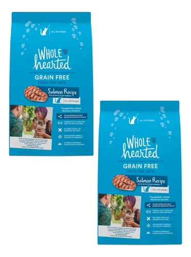 Alimento Natural Gato Salmon Wholehearted 5.4kg 2 Piezas