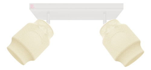 Plafon Bamboo 2 Lamparas E27 Led Buena Luz Estructura Blanco