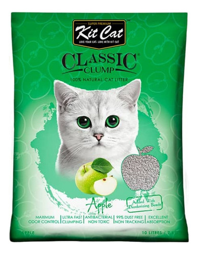 Arena Para Gatos Kit Cat Classic Clump - Aroma Manzana 7 Kg