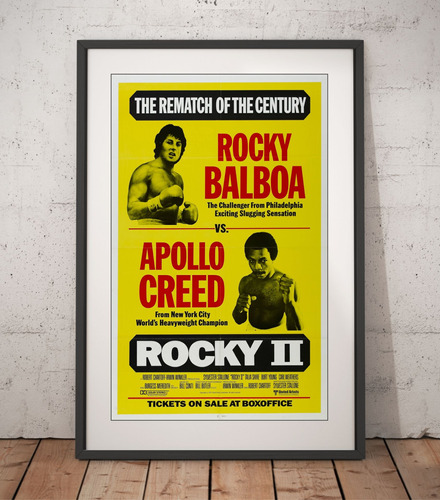 Cuadro Rocky Balboa Vs Apollo Creed 30x40 Marco C/ Vidrio