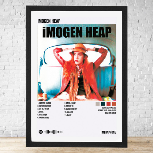Cuadro Imogen Heap I Megaphone 30x40 Con Vidrio Y Marco C427 Negro Moderno